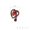 316L SURGICAL STEEL RED GEMREVERSE SPIDER HEART NON DANGLE BELLY BUTTON NAVEL RING 